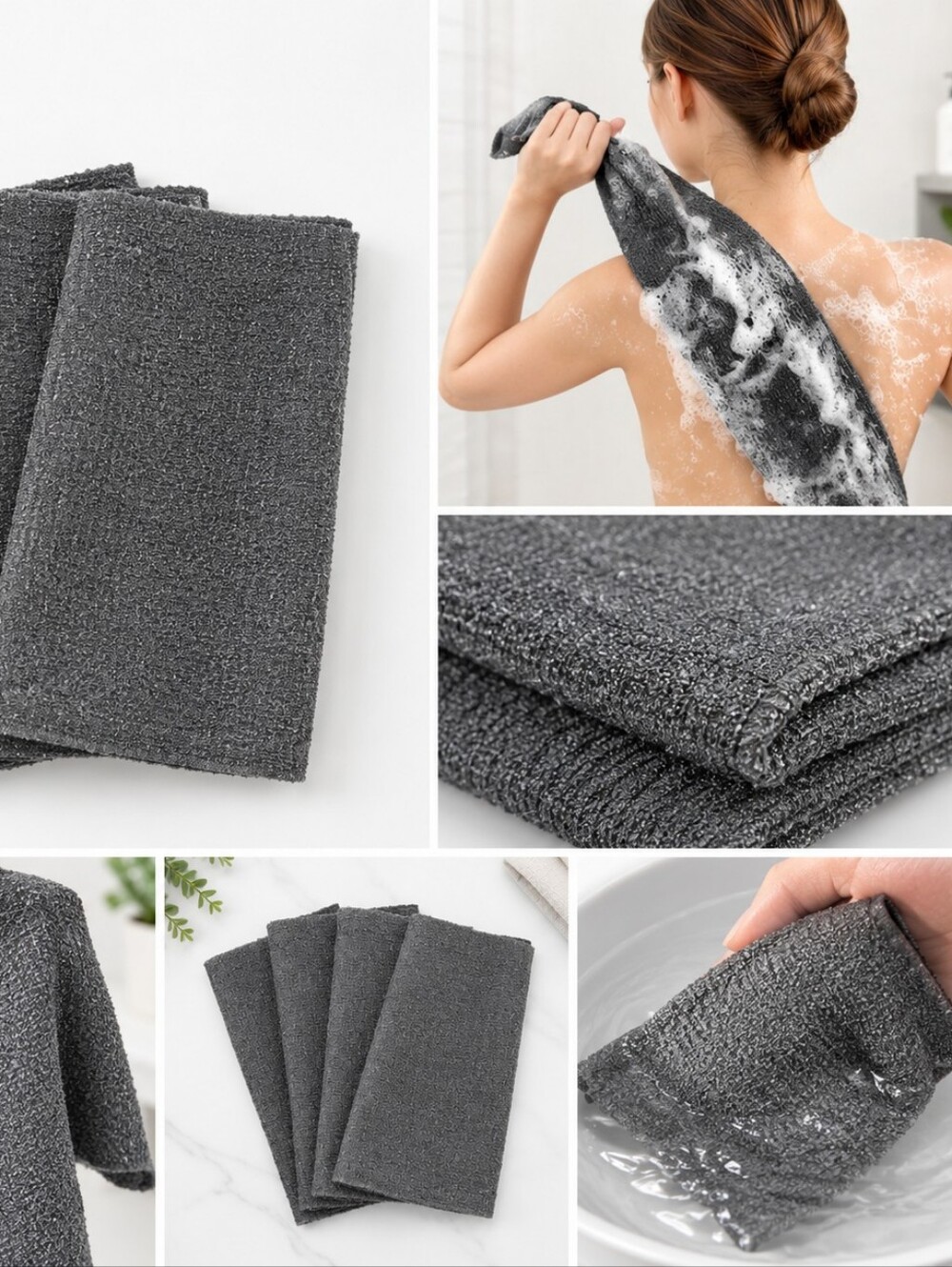 3 Pack-Exfoliating Washcloth